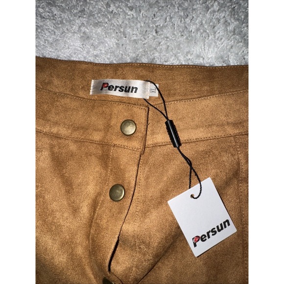 Women's faux suede brown miniskirt in size XL - Picture 3 of 8